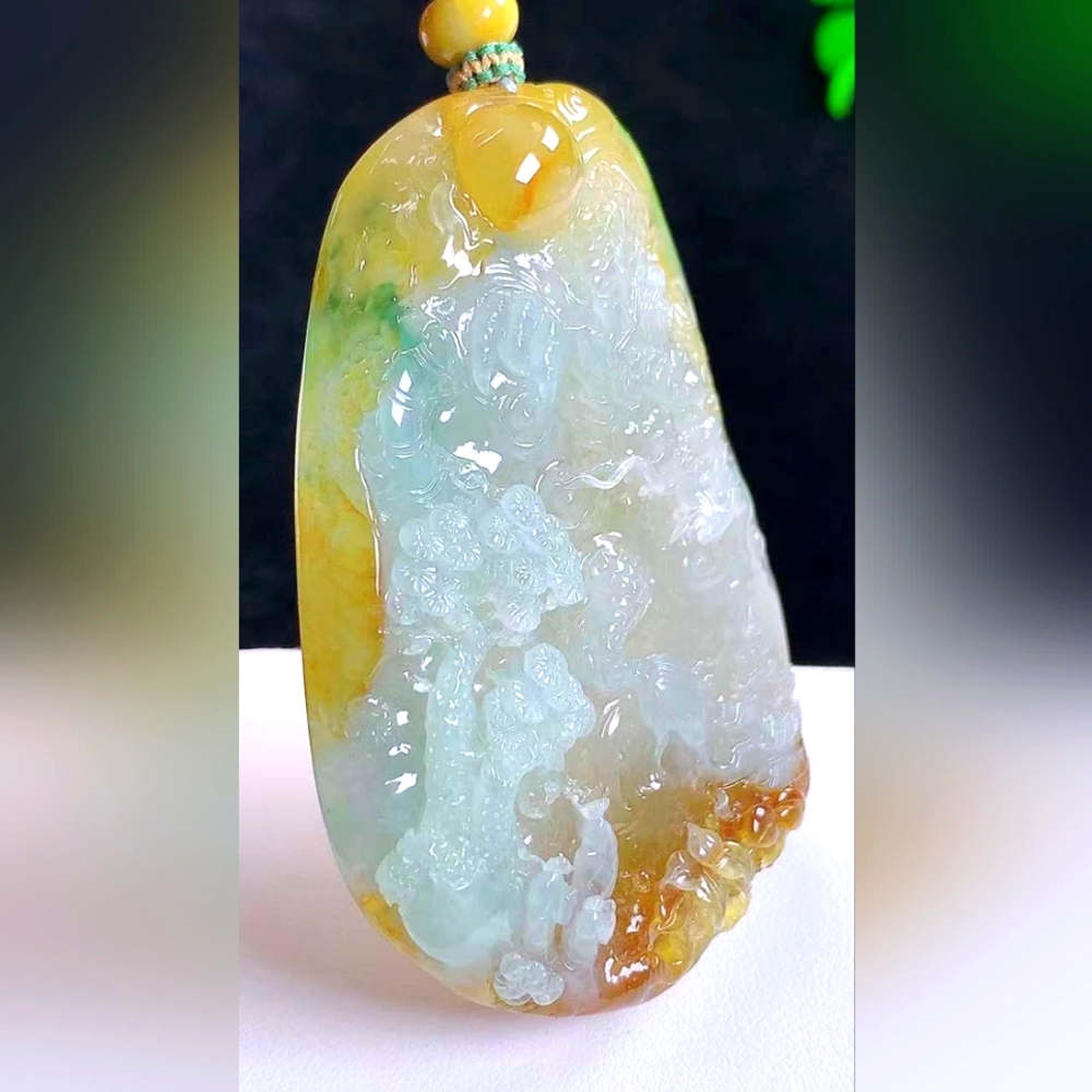 type a lucky natural jade pendant